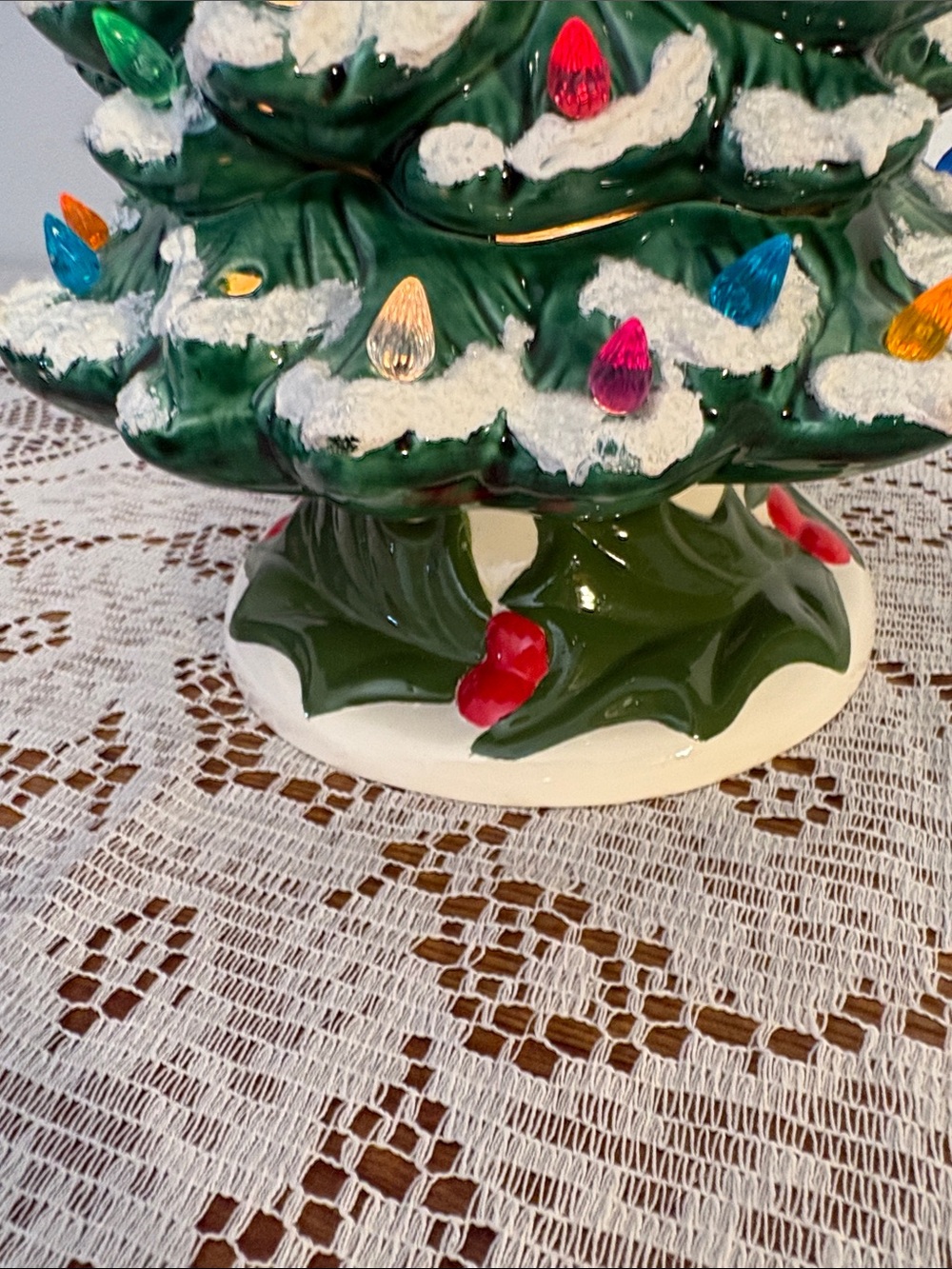 Green Ceramic Christmas Tree with Multi-Color Lights - Holiday Décor - Picture 2 of 4